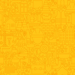 Wall Mural - Thin Yellow Construction Line Seamless Pattern