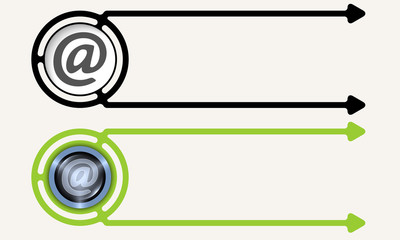 Poster - Colored abstract boxes for your text and email icon