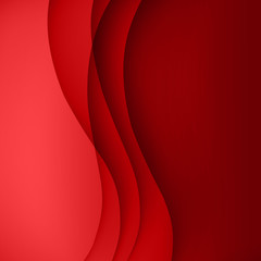 Red vector Template Abstract background with curves lines and shadow. For flyer, brochure, booklet, websites design