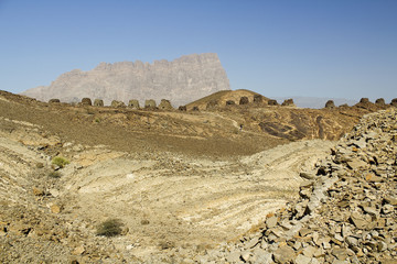 hills of jabal shams in northern oman