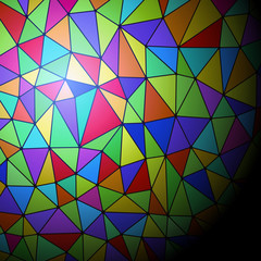 Poster - colorful triangle pattern, stained glass texture, mosaic picture, abstract image, vector illustration
