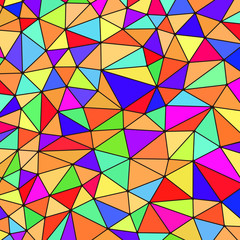 Poster - colorful triangle pattern, stained glass texture, mosaic picture, abstract image, vector illustration