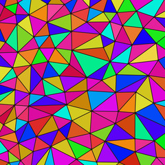 Poster - colorful triangle pattern, stained glass texture, mosaic picture, abstract image, vector illustration