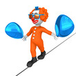 3d clown. Rope walk.