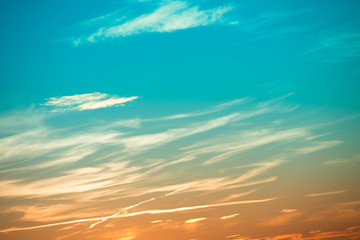 Wall Mural - sunset in the sky with clouds