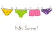 Cute color panties on clothesline