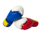 Fototapeta  - A pair of boxing gloves on white