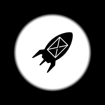 Illustration rocket with an icon.