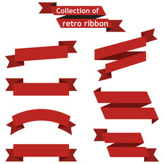 Poster - Set red ribbons on a white background