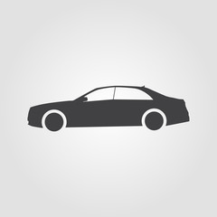 Wall Mural - Car Icon on a grey background flat design