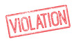 Violation red rubber stamp on white