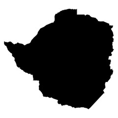 Wall Mural - Zimbabwe black map on white background vector