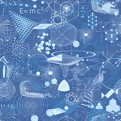 Wall Mural - Sacred geometry symbols and elements wallpaper seamless pattern