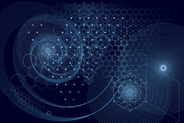 Wall Mural - Sacred geometry symbols and elements background