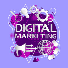 Poster - Digital Marketing Business Megaphone Device Loudspeaker Web Icon