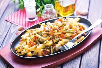 Sticker - fried vegetables with meat