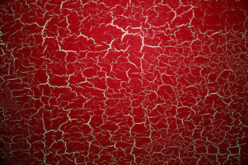 Wall Mural - Red shatter color paint on stone wall background
