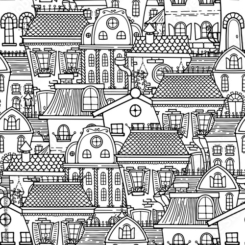 sliczny-bezszwowy-wzor-doodle-domy