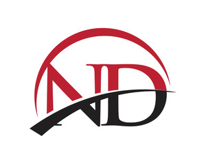 Wall Mural - ND red letter logo swoosh