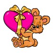 Медвежонок любовь открытка валентинка подарок сердце