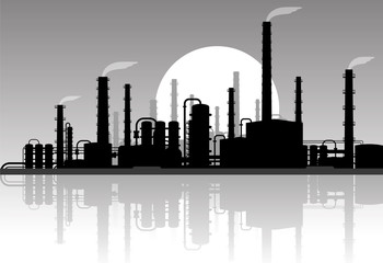 Industrial evening landscape