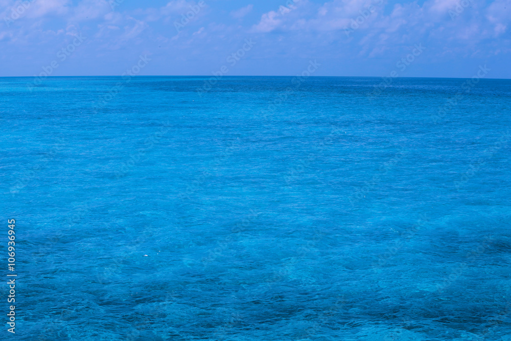 View of blue clear ocean water