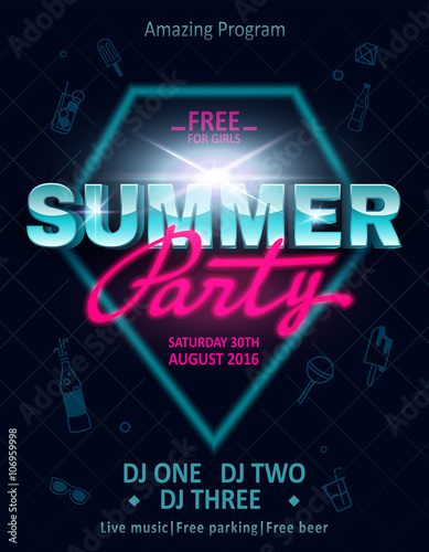 Club Party Invitation Template 6