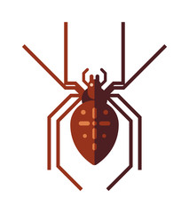 Wall Mural - Flat spider insect danger silhouette vector icon illustration