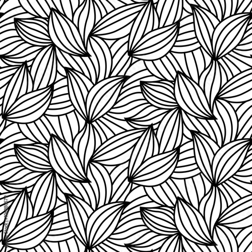 Abstract Leaf Lines Seamless Pattern Modern Design Stock Vector Adobe Stock