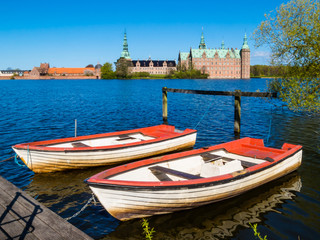 Two old row boats at the mooring on the Castle Lake