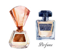 Perfume Watercolor Illustration.