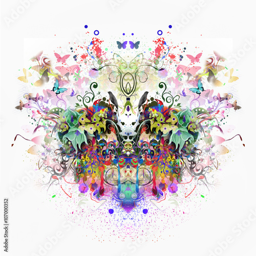 абстрактный цветочный фон с...