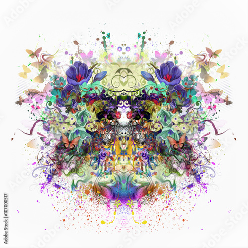 абстрактный цветочный фон с...