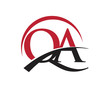 QA red letter logo swoosh