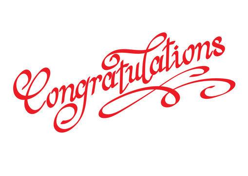 Congratulations text. Hand lettering. Vector image
