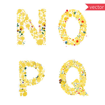 O, P, N, Q, letters 