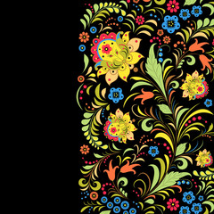 Canvas Print - traditional russian floral  pattern