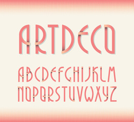 Leinwandbilder - Deco vintage poster typeface, font. Set of retro style latin cap