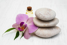 Orchids And Massage Stones