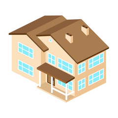 Wall Mural - Iisometric suburban american house. For web design and applicati