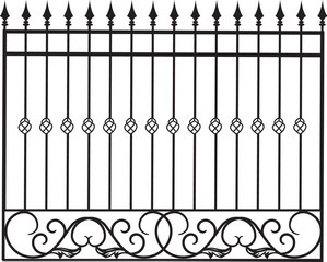 Wall Mural -  Vector iron fence