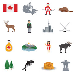 Sticker - Canada Flat Icons Set