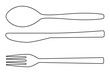 Cutlery outline icon. Knife, fork, spoon