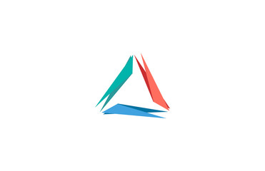 Poster - line colorful triangle logo