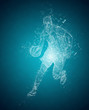 © katatonia - Abstract basketball player controls a ball. Crystal ice effect