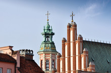 Roofs Of The Old Houses And Church In Warsaw