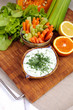 © Dariia Belkina - Greek tzatziki sauce and vegetable sticks