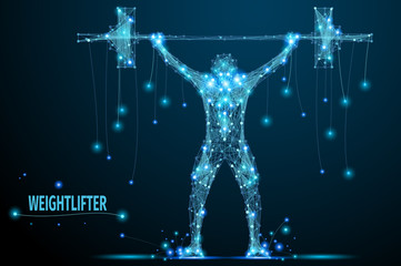 Poster - weightlifter poly blue