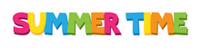 "SUMMER TIME" Cartoon Style Colourful Vector Lettering