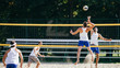 Beach volleyball teams in action